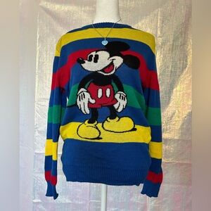 Multicolor Disney Mickey Mouse Crewneck Sweater - Men's. Size L. Unisex.